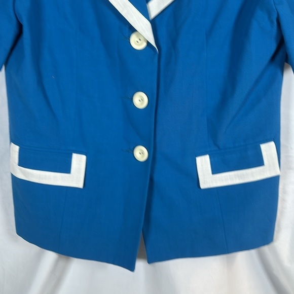VINTAGE BLAZER BLIE AND WHITE - Picture 3 of 5